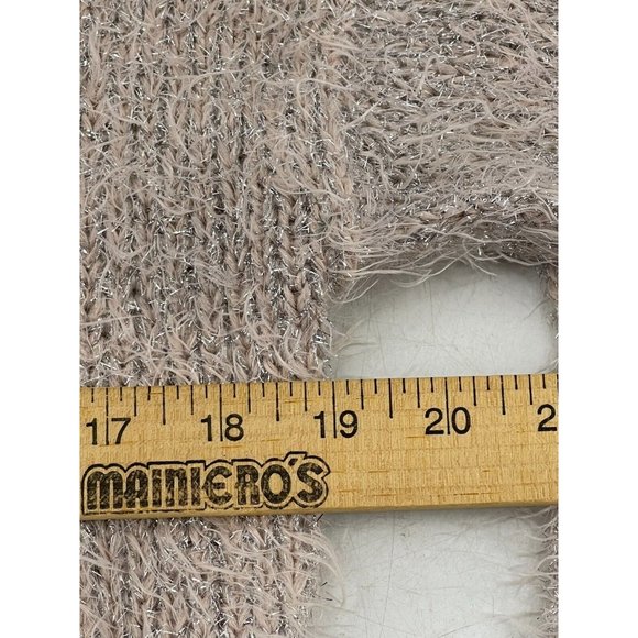 Jennifer Lopez Petite Women's Gold Metallic Feathery Knit Sweater Size PXS - Picture 7 of 9